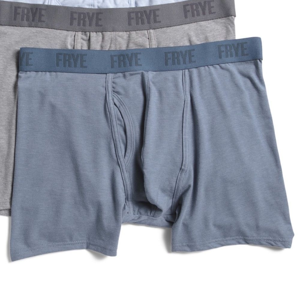 FRYE Blue Gray FlyβFront Bamboo Blend Boxer Briefs Pack of 4 - Picture 7 of 15